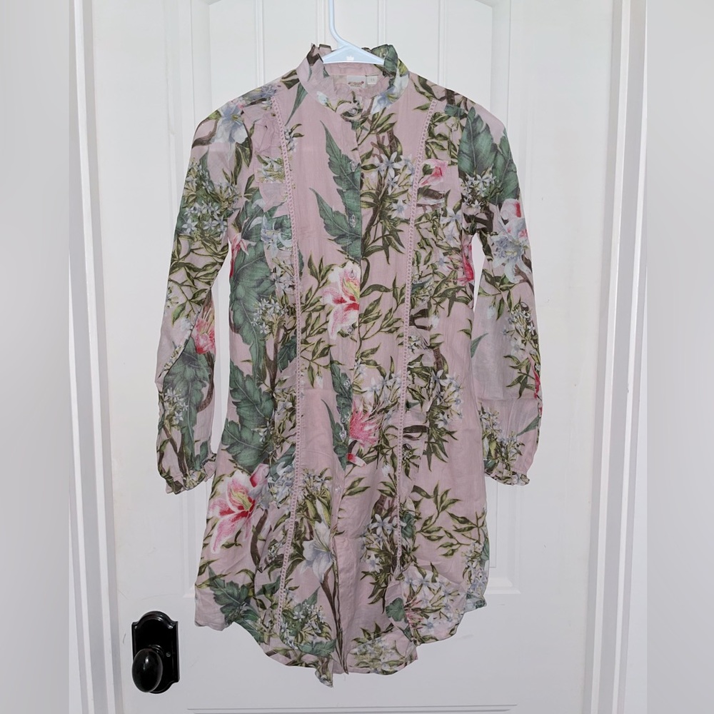 Yo Baby pink with florals dress made in India size 11